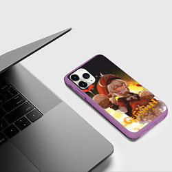 Чехол iPhone 11 Pro матовый Девочка Кли с талантом пиротехника, цвет: 3D-фиолетовый — фото 2