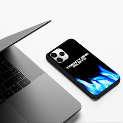 Чехол iPhone 11 Pro матовый Twenty One Pilots Blue Fire, цвет: 3D-черный — фото 2