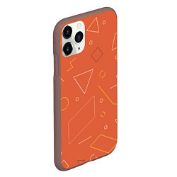 Чехол iPhone 11 Pro матовый Геометрические Фигуры На Оранжевом Фоне, цвет: 3D-коричневый — фото 2