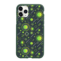 Чехол iPhone 11 Pro матовый Движение Геометрических Фигур, цвет: 3D-темно-зеленый