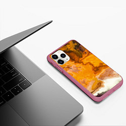 Чехол iPhone 11 Pro матовый Смерч Красок, цвет: 3D-малиновый — фото 2