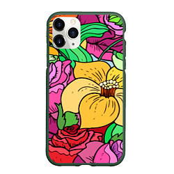 Чехол iPhone 11 Pro матовый Красочные летние цветы Fashion trend