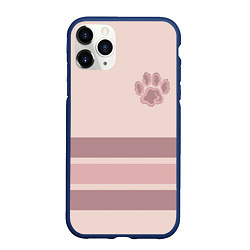 Чехол iPhone 11 Pro матовый Коричневые полосы на кремовом фоне stripes cream c