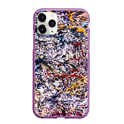Чехол iPhone 11 Pro матовый Холст забрызганный краской Fashion trend