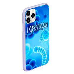 Чехол iPhone 11 Pro матовый Я выжил! Blue, цвет: 3D-светло-сиреневый — фото 2