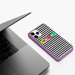 Чехол iPhone 11 Pro матовый Game time Время игры надпись, цвет: 3D-фиолетовый — фото 2