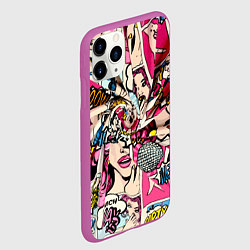 Чехол iPhone 11 Pro матовый Twisted pop atr pattern, цвет: 3D-фиолетовый — фото 2