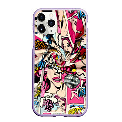 Чехол iPhone 11 Pro матовый Twisted pop atr pattern, цвет: 3D-светло-сиреневый