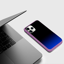 Чехол iPhone 11 Pro матовый Черный с синим градиент, цвет: 3D-фиолетовый — фото 2