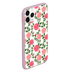 Чехол iPhone 11 Pro матовый SOFT PINK ROSES, цвет: 3D-розовый — фото 2