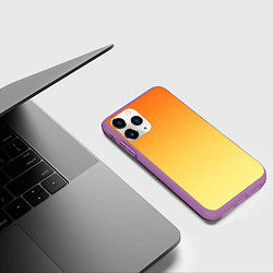 Чехол iPhone 11 Pro матовый Оранжевый, желтый градиент, цвет: 3D-фиолетовый — фото 2
