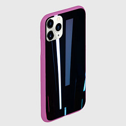 Чехол iPhone 11 Pro матовый Неоновое множество фонарей - Белый, цвет: 3D-фиолетовый — фото 2