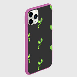 Чехол iPhone 11 Pro матовый Мухоловка - хищное растение, цвет: 3D-фиолетовый — фото 2