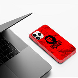 Чехол iPhone 11 Pro матовый Че Гевара - на красном фоне, цвет: 3D-красный — фото 2