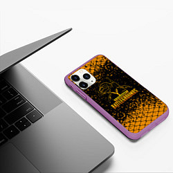 Чехол iPhone 11 Pro матовый PlayerUnknowns Battlegrounds - брызги, цвет: 3D-фиолетовый — фото 2