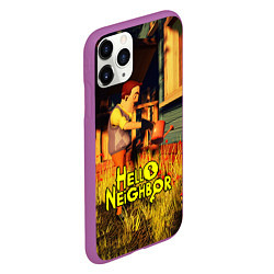 Чехол iPhone 11 Pro матовый Hello Neighbor Привет сосед Сосед поливает, цвет: 3D-фиолетовый — фото 2