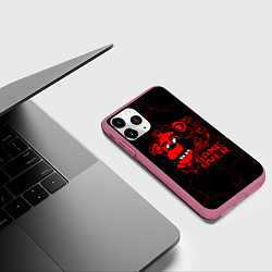 Чехол iPhone 11 Pro матовый Пять ночей с фредди - game over, цвет: 3D-малиновый — фото 2