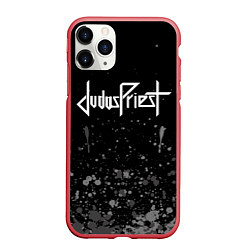 Чехол iPhone 11 Pro матовый Judas Priest брызги, цвет: 3D-красный