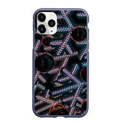Чехол iPhone 11 Pro матовый Абстрактные металлические фигуры - Сиреневый