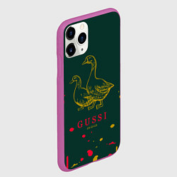 Чехол iPhone 11 Pro матовый Gucci - ga ga ga - краска, цвет: 3D-фиолетовый — фото 2