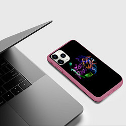 Чехол iPhone 11 Pro матовый Daft punk фанк, цвет: 3D-малиновый — фото 2