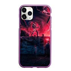 Чехол iPhone 11 Pro матовый Очень странные дела 4: Vecna season, цвет: 3D-фиолетовый