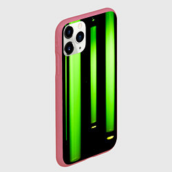 Чехол iPhone 11 Pro матовый Абстрактные неоновые колбы с кислотой - Зелёный, цвет: 3D-малиновый — фото 2