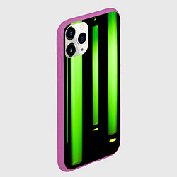 Чехол iPhone 11 Pro матовый Абстрактные неоновые колбы с кислотой - Зелёный, цвет: 3D-фиолетовый — фото 2