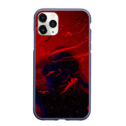 Чехол iPhone 11 Pro матовый Абстрактная краски и фигура - Красный, цвет: 3D-серый