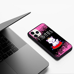 Чехол iPhone 11 Pro матовый Ульяна - КОШКА - Арт, цвет: 3D-черный — фото 2