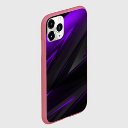 Чехол iPhone 11 Pro матовый Geometry Черный и фиолетовый, цвет: 3D-малиновый — фото 2