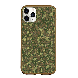 Чехол iPhone 11 Pro матовый Камуфляж цифровой Флора-1 пиксель, цвет: 3D-коричневый