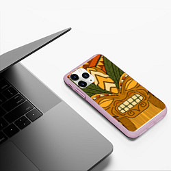 Чехол iPhone 11 Pro матовый Polynesian tiki ANGRY, цвет: 3D-розовый — фото 2