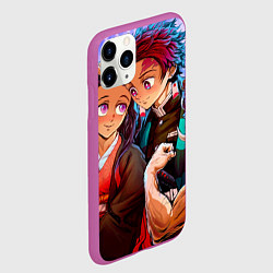 Чехол iPhone 11 Pro матовый Клинок рассекающий демонов - Все в сборе, цвет: 3D-фиолетовый — фото 2