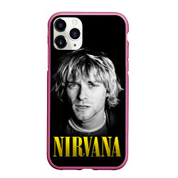 Чехол iPhone 11 Pro матовый Nirvana - Kurt Donald Cobain, цвет: 3D-малиновый