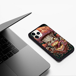 Чехол iPhone 11 Pro матовый Злые грибы монстры, цвет: 3D-черный — фото 2