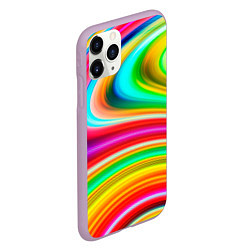 Чехол iPhone 11 Pro матовый Rainbow colors, цвет: 3D-сиреневый — фото 2