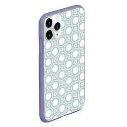 Чехол iPhone 11 Pro матовый Белые круги: паттерн, цвет: 3D-серый — фото 2