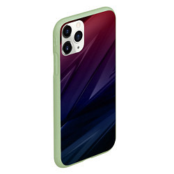 Чехол iPhone 11 Pro матовый Geometry violet dark, цвет: 3D-салатовый — фото 2