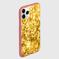 Чехол iPhone 11 Pro матовый Абстрактное множество золотых огней - Яркожёлтый, цвет: 3D-малиновый — фото 2
