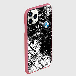Чехол iPhone 11 Pro матовый BMW : Испачканная ЧБ, цвет: 3D-малиновый — фото 2