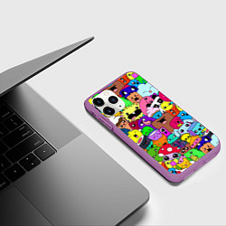 Чехол iPhone 11 Pro матовый Монстрики Nastiprazdnik, цвет: 3D-фиолетовый — фото 2