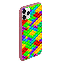 Чехол iPhone 11 Pro матовый LEGO конструктор, цвет: 3D-малиновый — фото 2