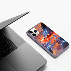 Чехол iPhone 11 Pro матовый Fire thunder, цвет: 3D-серый — фото 2