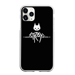 Чехол iPhone 11 Pro матовый Stray night cat, цвет: 3D-белый