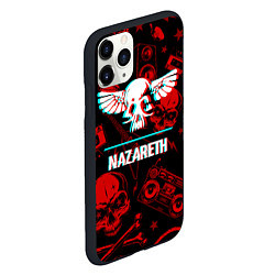 Чехол iPhone 11 Pro матовый Nazareth rock glitch, цвет: 3D-черный — фото 2