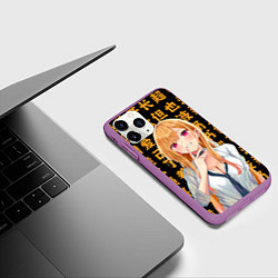 Чехол iPhone 11 Pro матовый Марин Китагава - Фарфоровая кукла влюбилась, цвет: 3D-фиолетовый — фото 2