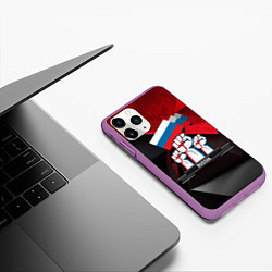 Чехол iPhone 11 Pro матовый Русская сила: кулаки, цвет: 3D-фиолетовый — фото 2
