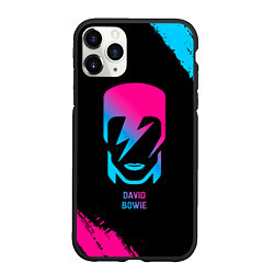 Чехол iPhone 11 Pro матовый David Bowie - neon gradient, цвет: 3D-черный