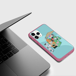 Чехол iPhone 11 Pro матовый Бродяга с друзьями, цвет: 3D-малиновый — фото 2